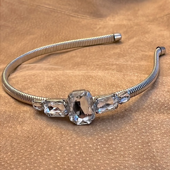 HENRI BENDEL LUXURY SILVER/CRYSTAL HEADBAND - Picture 1 of 8